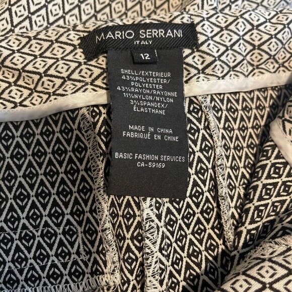 Mario Serrani Italy Women Stretch Geometric High Rise Print Pants Size 12 - Picture 4 of 7